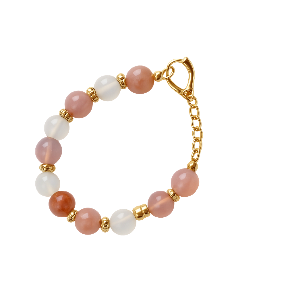 Sterling Silver with Rose Pink Beads