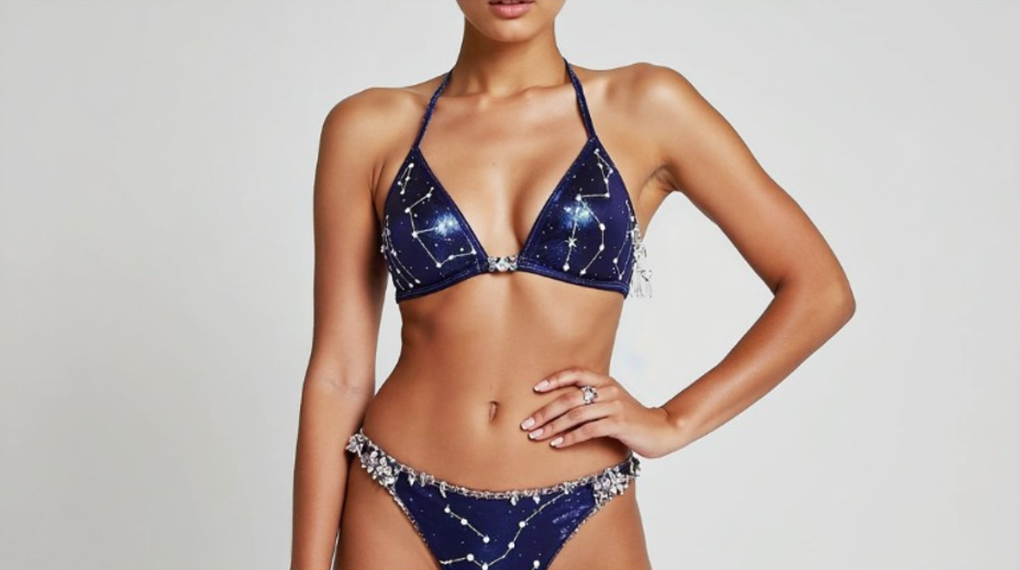 Swarowski Crystal Stargate Blue Bikini