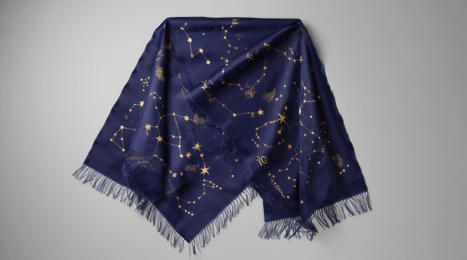 Stargate Exclusive Sapphire Blue Pashmina scarf in Mulberry Silk
