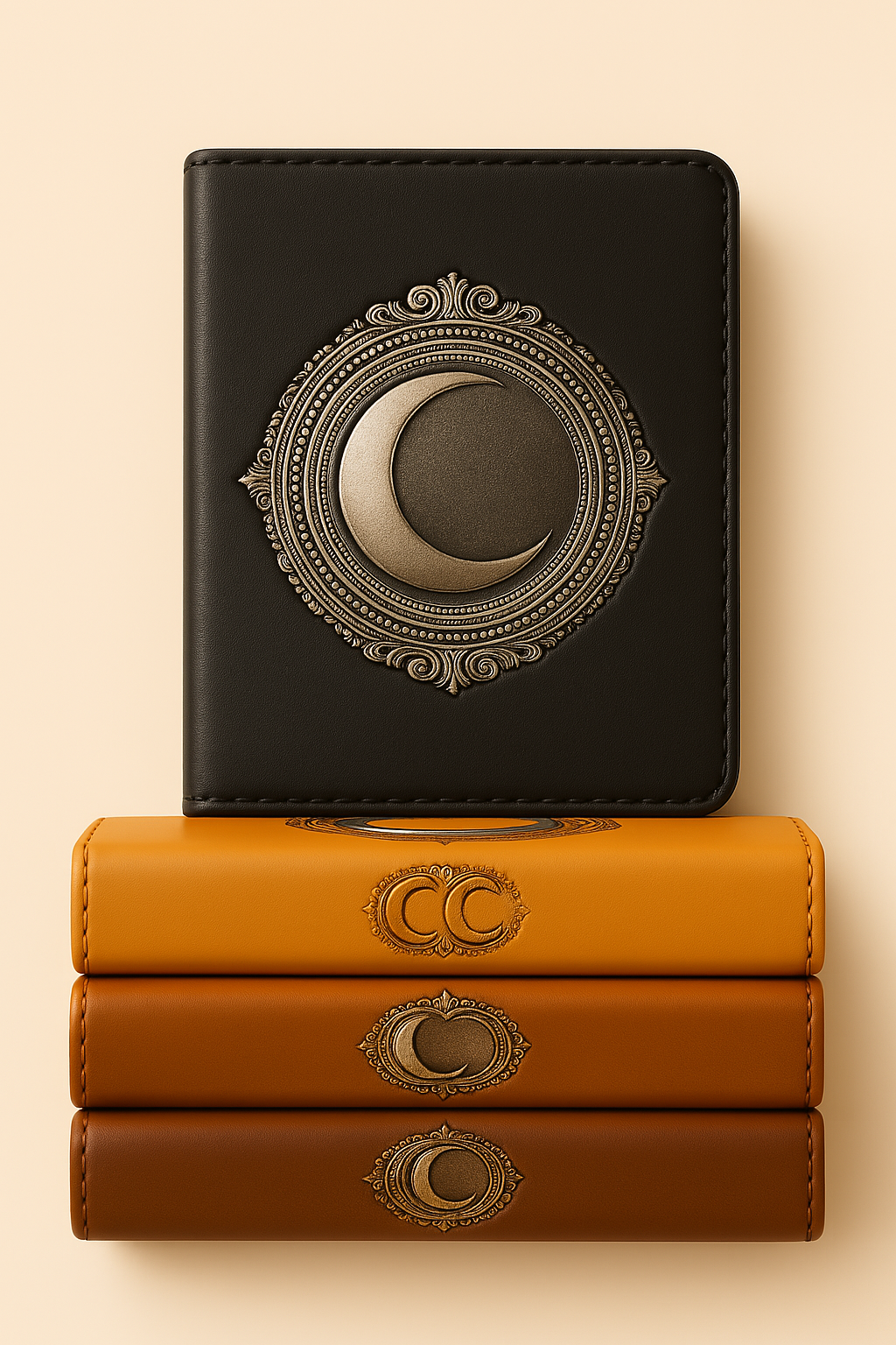 Leather Notebook with Sterling Silver embossed Inlay