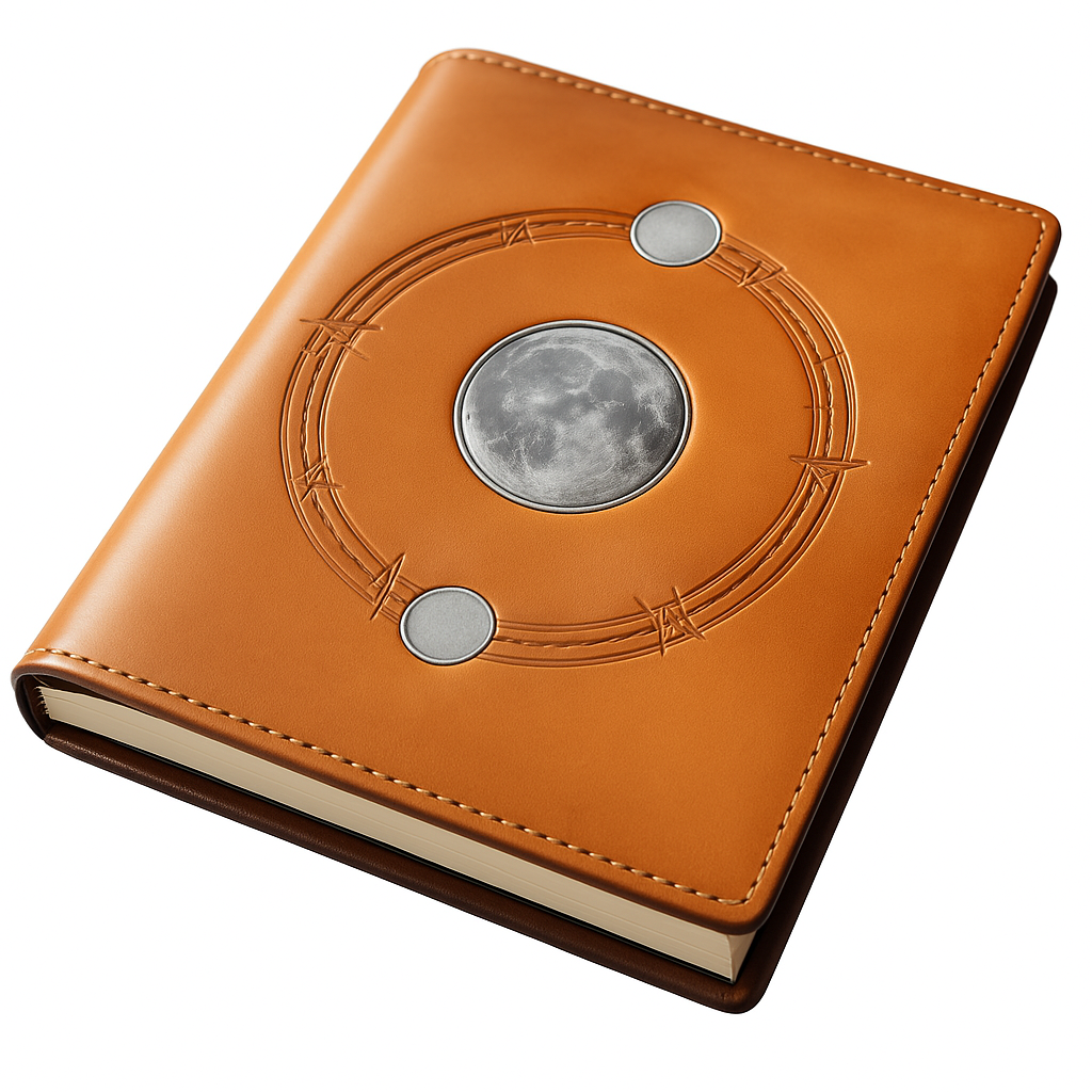 Large Leather Notebook with Sterling Silver embossed Design