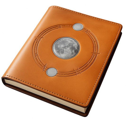 Large Leather Notebook with Sterling Silver embossed Design
