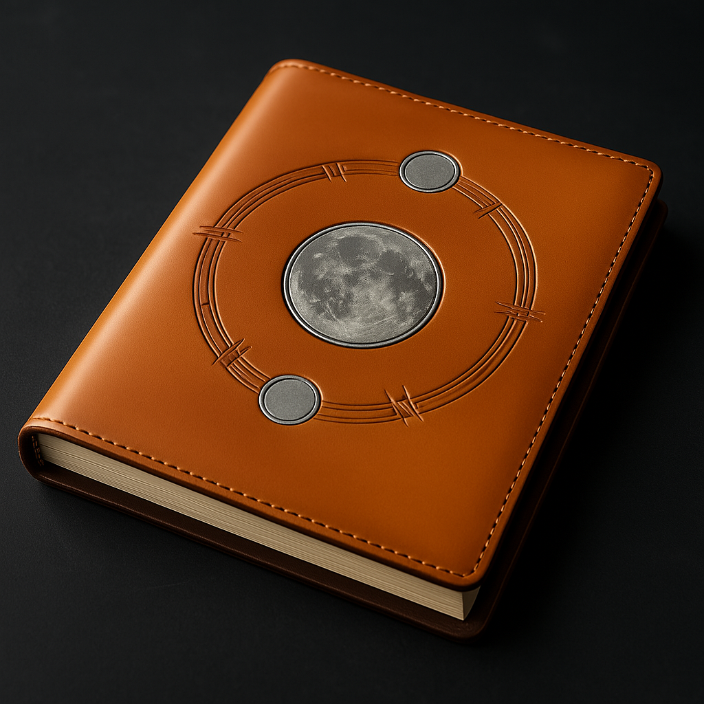 Large Leather Notebook with Sterling Silver embossed Design