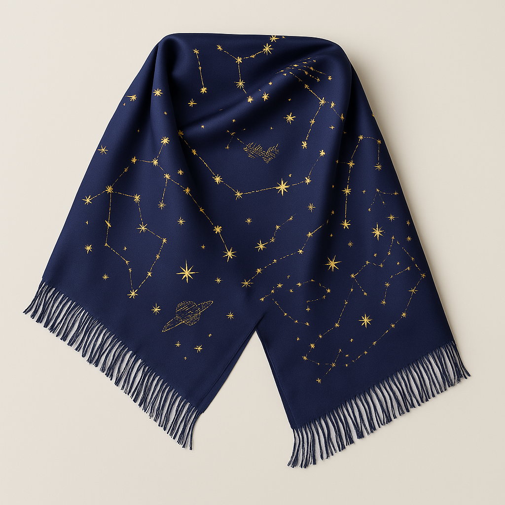 Stargate Exclusive Sapphire Blue Pashmina scarf in Mulberry Silk