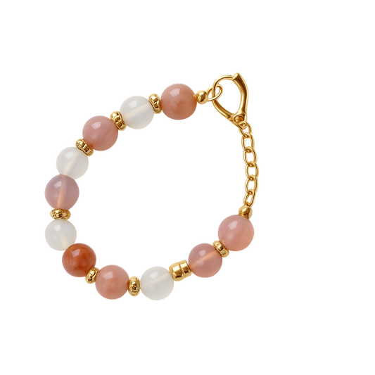 Sterling Silver with Rose Pink Beads