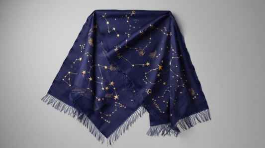 Stargate Exclusive Sapphire Blue Pashmina scarf in Mulberry Silk
